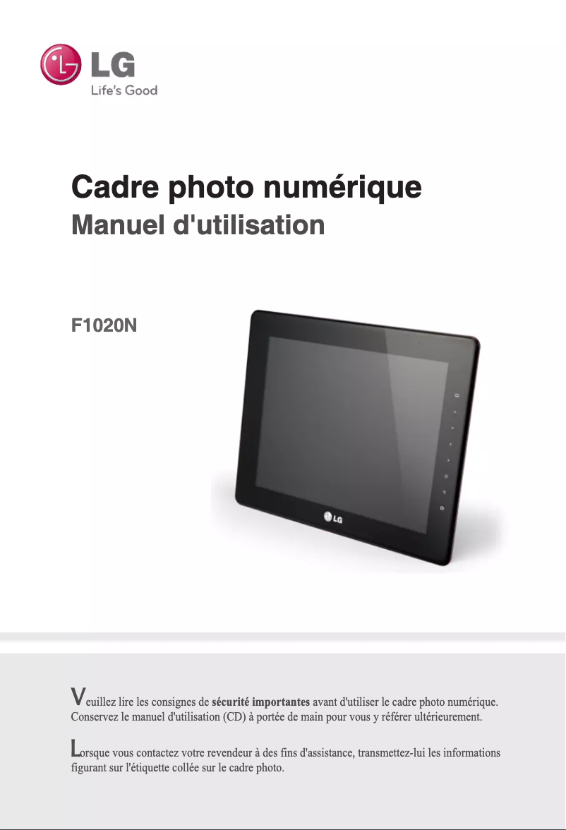 Page n°1 - Manuel utilisateur LG F1020N-PN