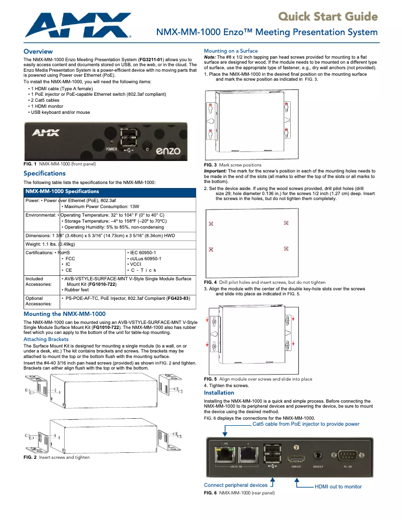 Image de la première page du manuel de l'appareil Enzo NMX-MM-1000