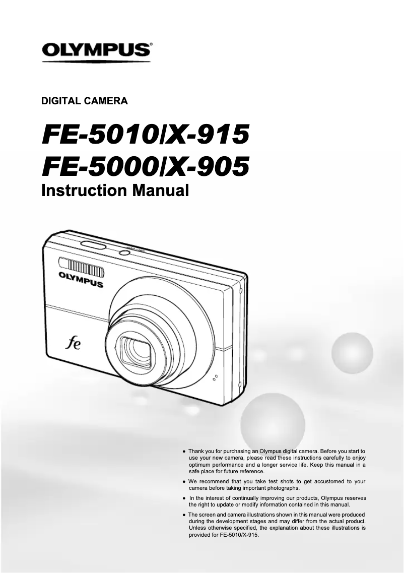 Page n°1 - Manuel utilisateur Olympus X-915