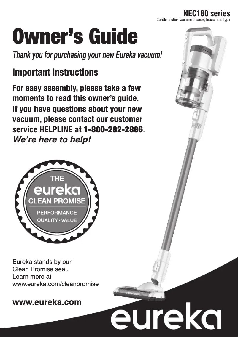 Página 1 del manual Manual de usuario Eureka RapidClean Pro NEC180