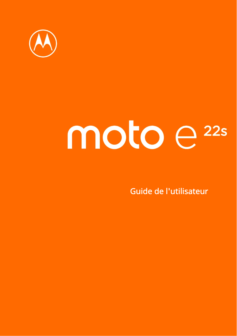 Image de la première page du manuel de l'appareil MOTO E22s