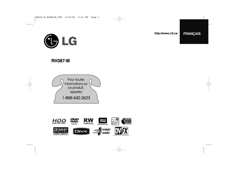 Page n°1 - Manuel utilisateur LG RH387M
