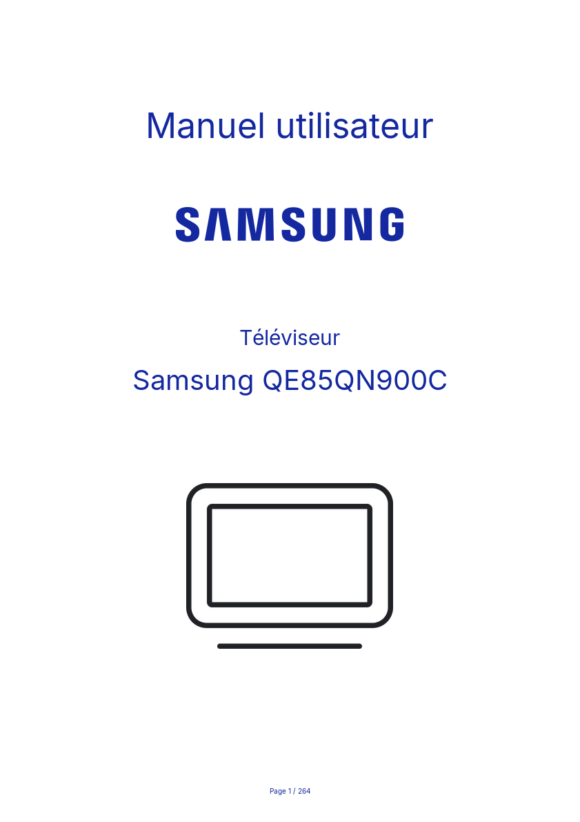 Page n°1 - Manuel utilisateur Samsung QE85QN900C