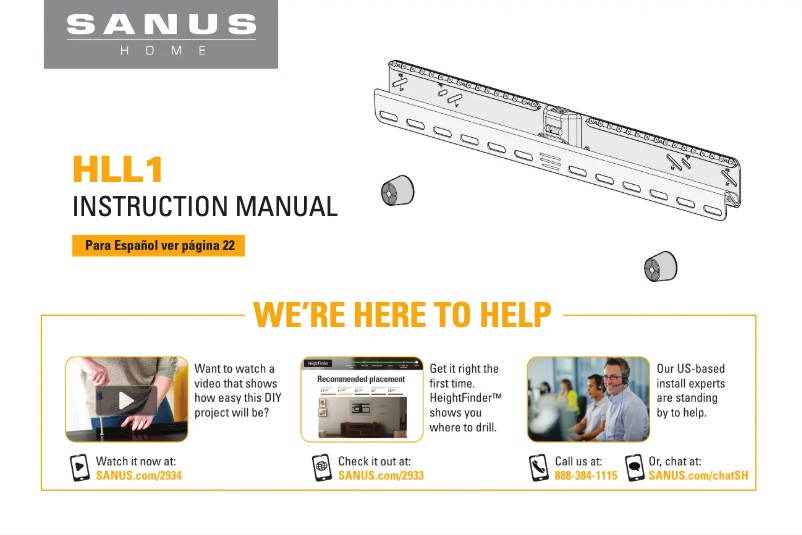 Page n°1 - Manuel utilisateur Sanus HLL1