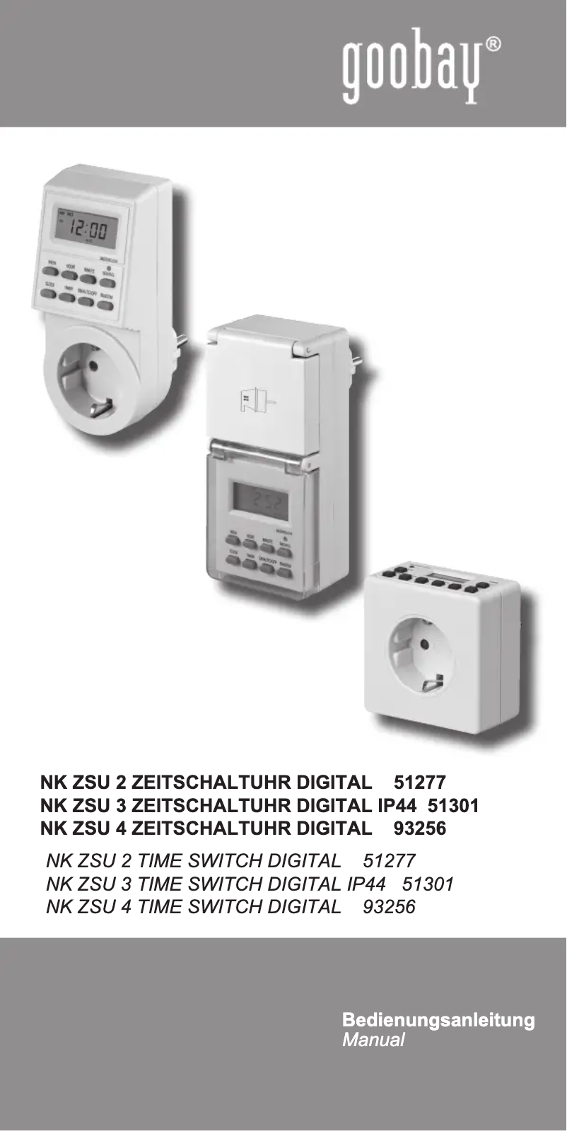 Page 1 de la notice Manuel utilisateur Goobay NK ZSU 3