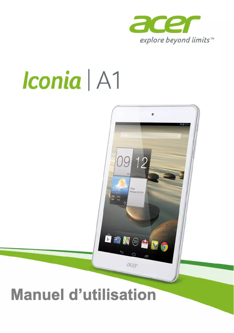 Image de la première page du manuel de l'appareil Iconia A1