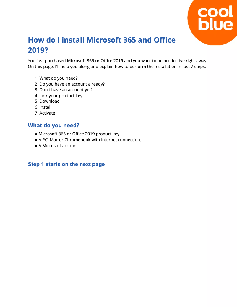Page n°1 - Manuel utilisateur Microsoft Office 365 (2019)