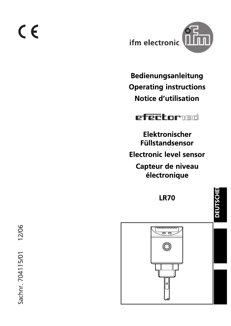 Page n°1 - Manuel utilisateur IFM LR7023