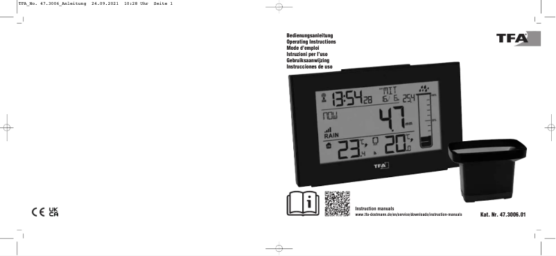 Page 1 de la notice Manuel utilisateur TFA Splash 47.3006.01