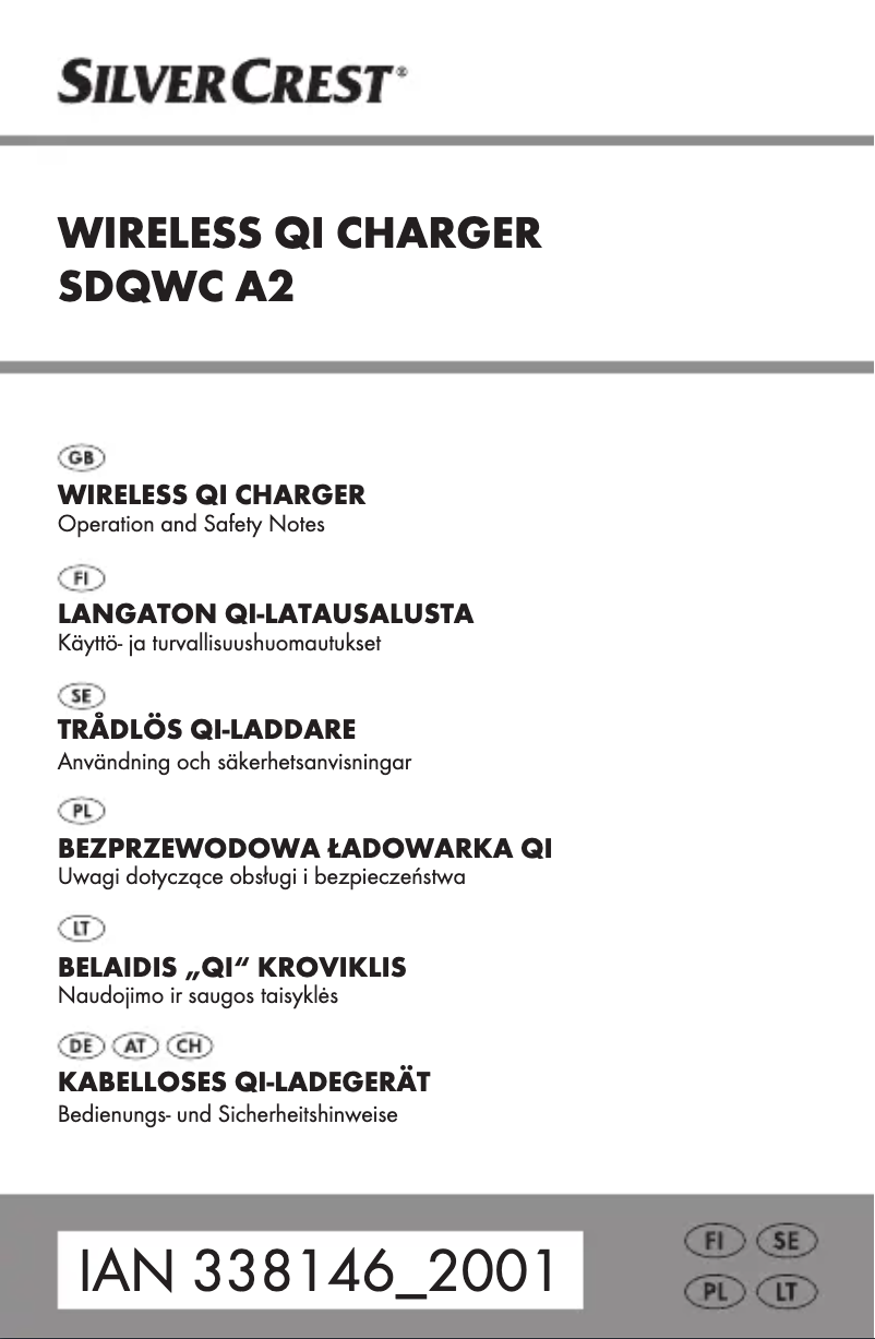 Image de la première page du manuel de l'appareil SQWC A2