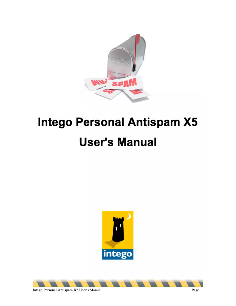 Page n°1 - Manuel utilisateur Intego Personal Antispam X5