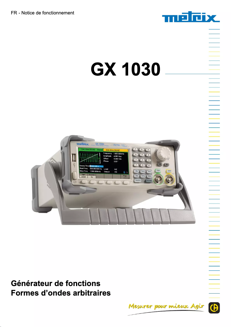 Page n°1 - Manuel utilisateur Metrix GX 1030