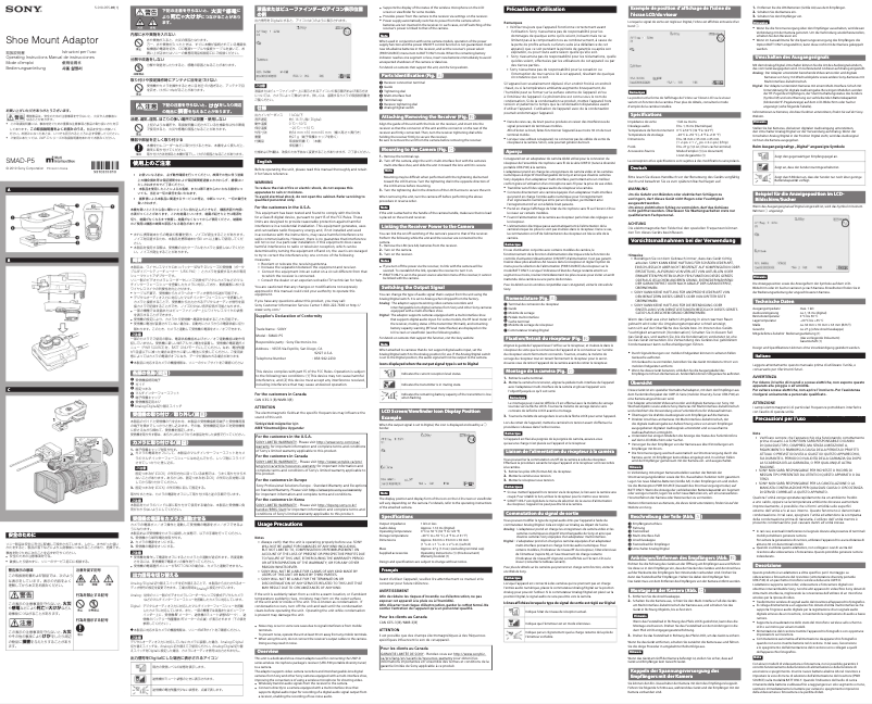 Image de la première page du manuel de l'appareil SMAD-P5