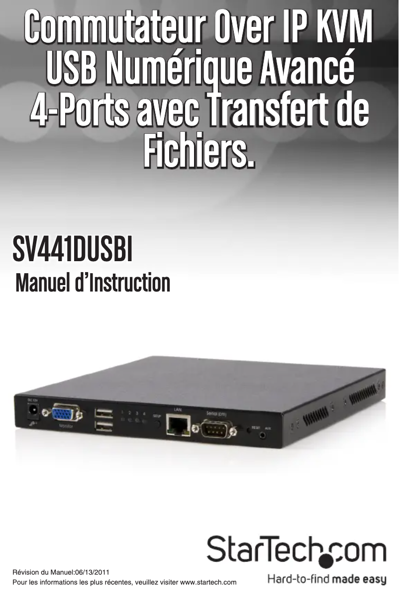 Image de la première page du manuel de l'appareil SV441DUSBI