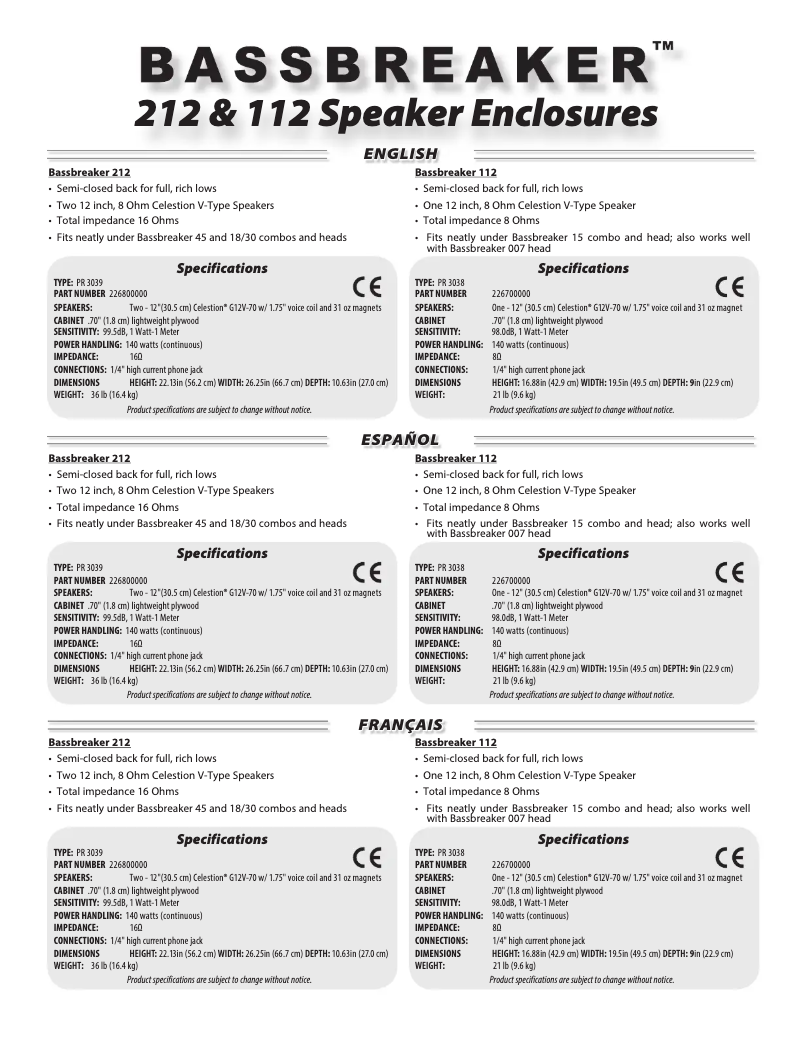 Página 1 del manual Manual de usuario Fender Bassbreaker BB 112
