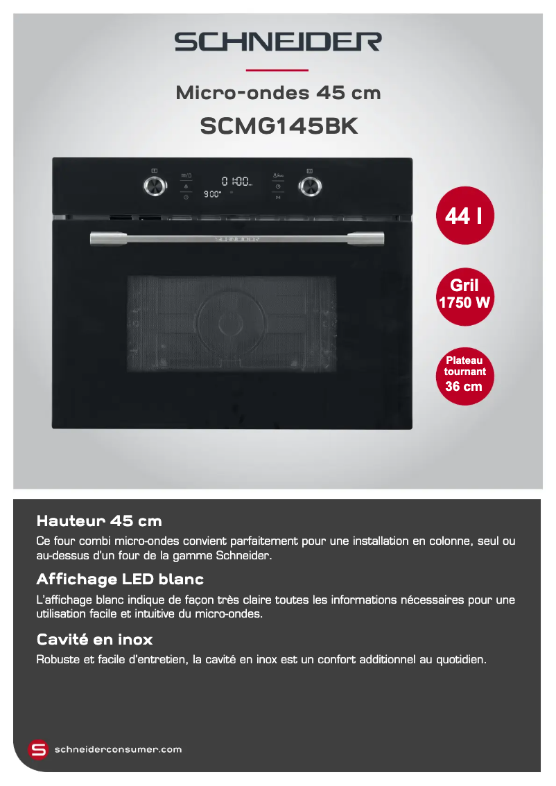 Page n°1 - Fiche technique Schneider SCMG145BK
