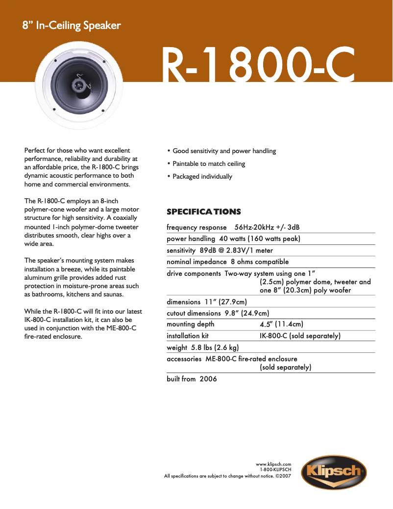 Image de la première page du manuel de l'appareil R-1800-C