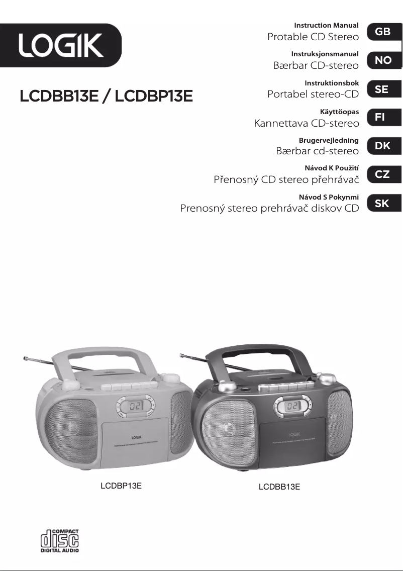 Page 1 de la notice Manuel utilisateur Logik LCDBP13E