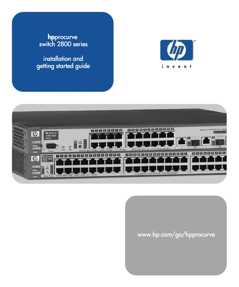 Image de la première page du manuel de l'appareil ProCurve 2800