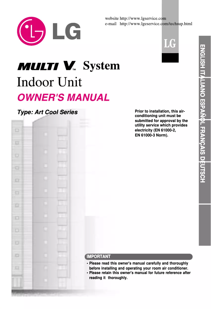 Page 1 de la notice Manuel utilisateur LG ARNU12GSPM1