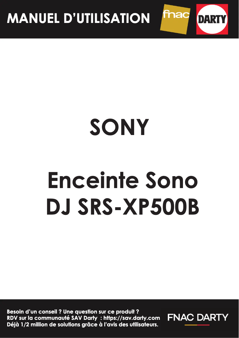 Page n°1 - Manuel utilisateur Sony SRS-XP500