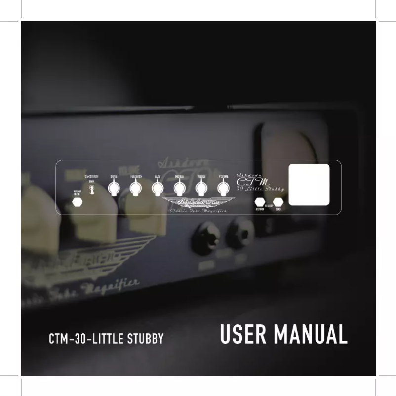 Page 1 de la notice Manuel utilisateur Ashdown Engineering CTM-30 Little Stubby