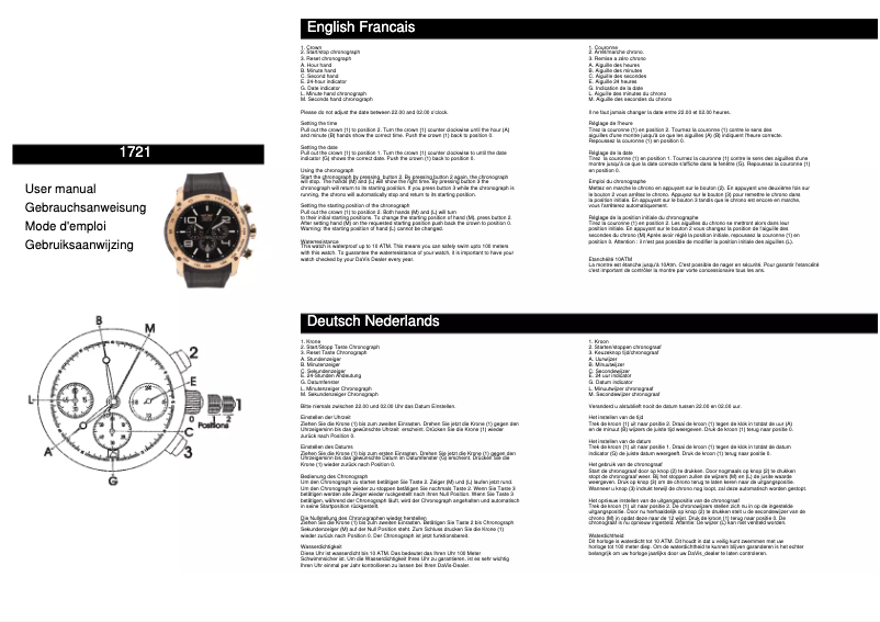 Page n°1 - Manuel utilisateur Davis 1721