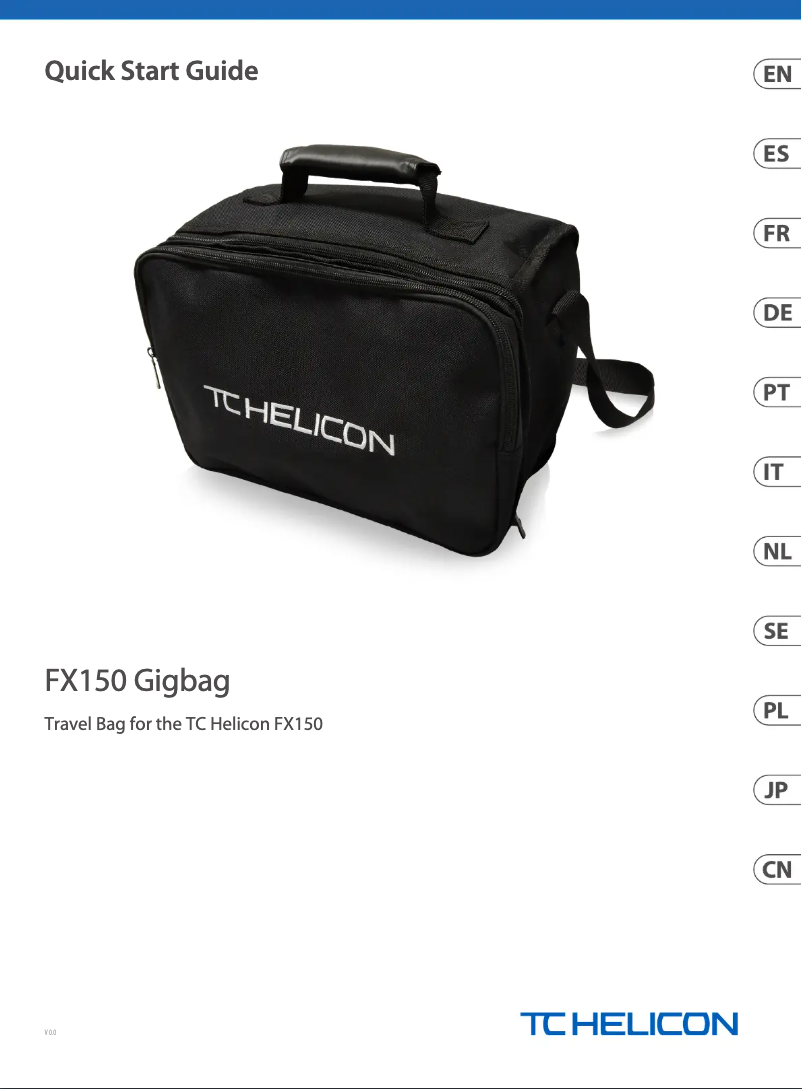 Page 1 of the manual User Manual TC Helicon Gigbag FX150
