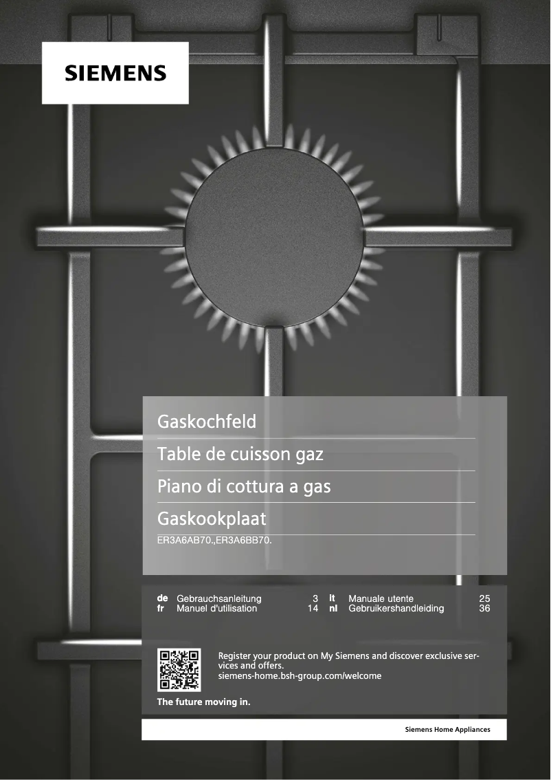 Page n°1 - Manuel utilisateur Siemens ER3A6BB70D