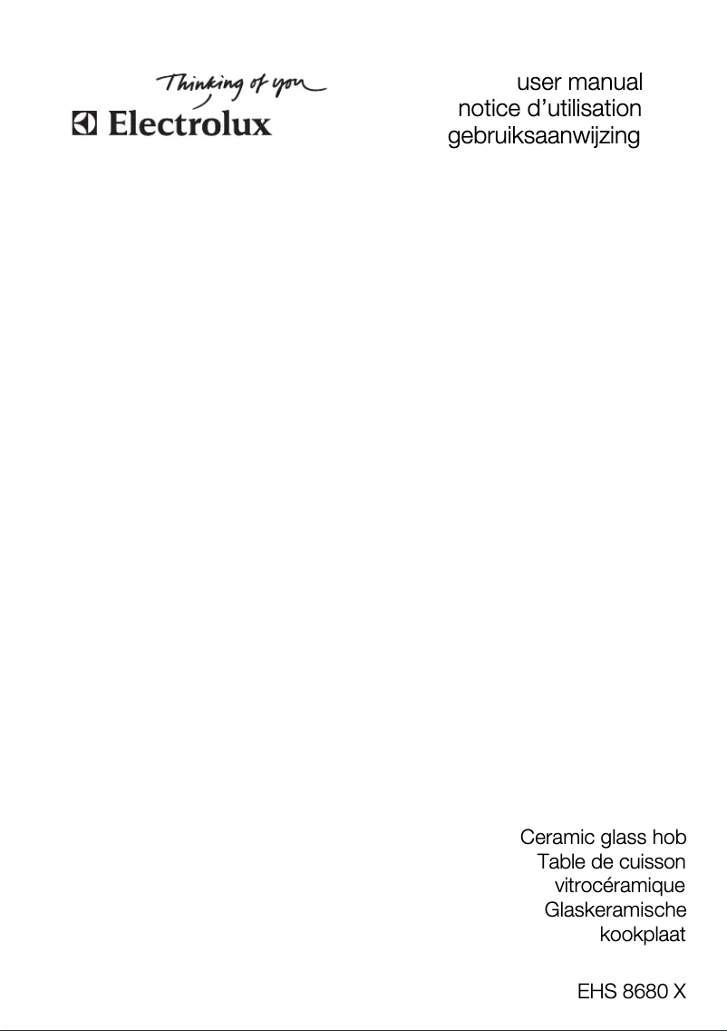 Page 1 de la notice Manuel utilisateur Electrolux EHS8680X