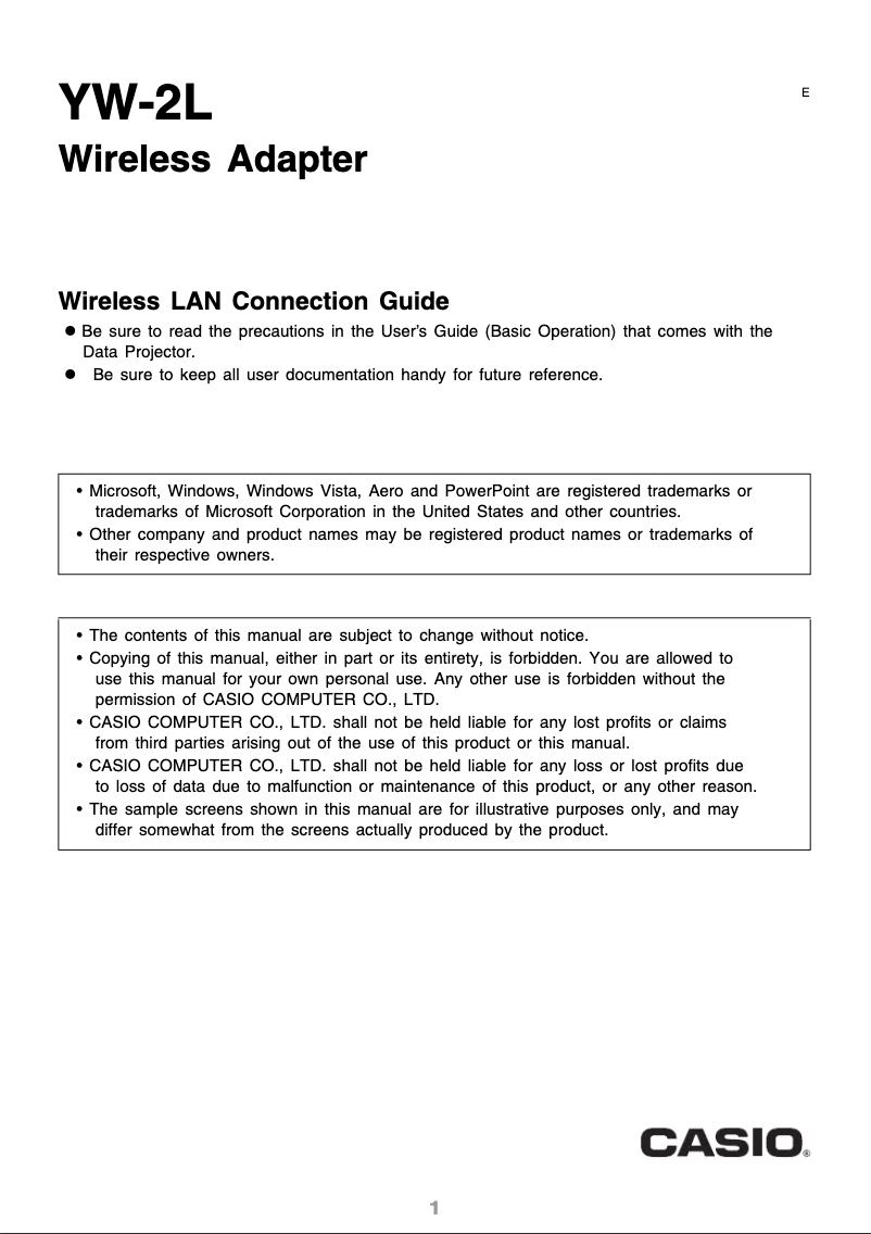 Image de la première page du manuel de l'appareil YW-2L