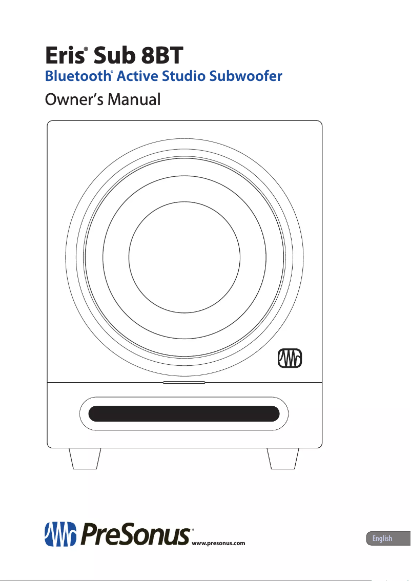 Page n°1 - Manuel utilisateur PreSonus Eris Sub 8BT