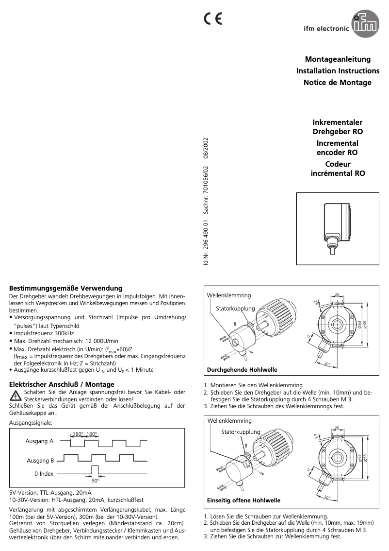 Page n°1 - Manuel utilisateur IFM RO1361