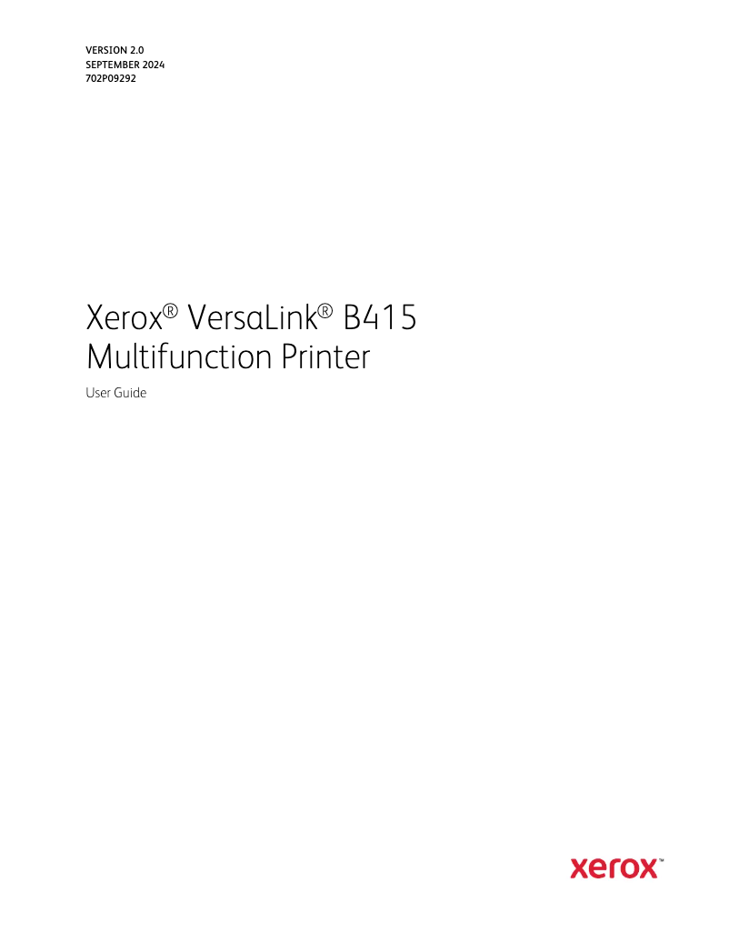 Page n°1 - Manuel utilisateur Xerox VersaLink B415