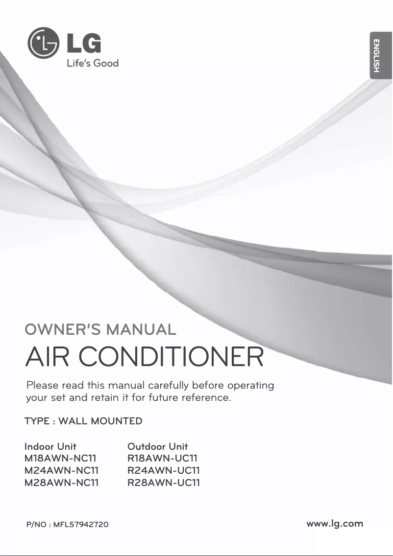 Page 1 de la notice Manuel utilisateur LG M18AWN-NC11