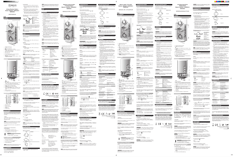 Image de la première page du manuel de l'appareil BAR220