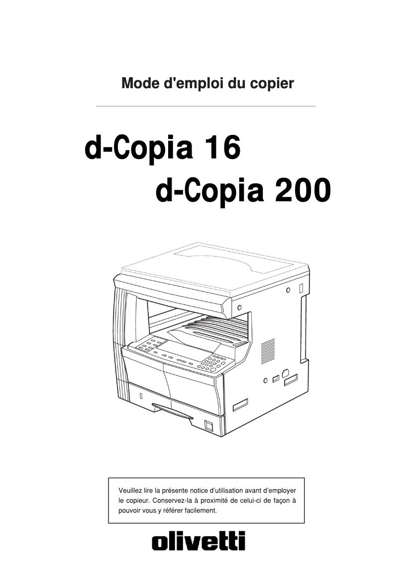 Image de la première page du manuel de l'appareil d-Copia 16