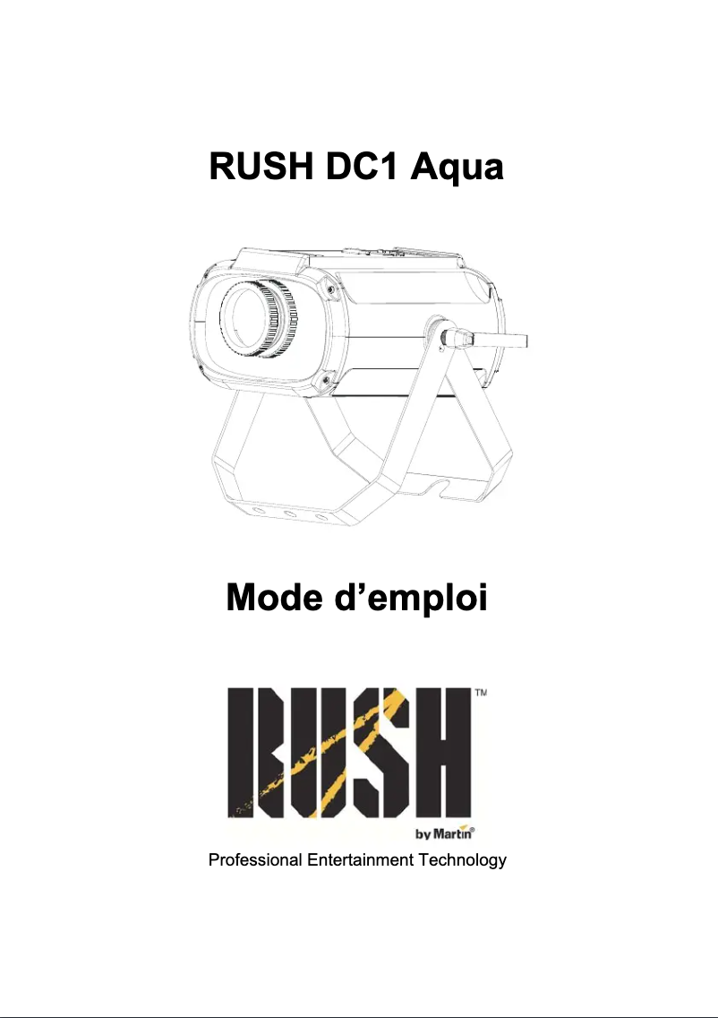 Image de la première page du manuel de l'appareil RUSH DC 1 Aqua