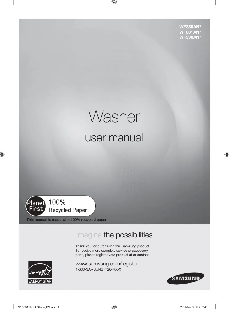 Page n°1 - Manuel utilisateur Samsung WF330ANW