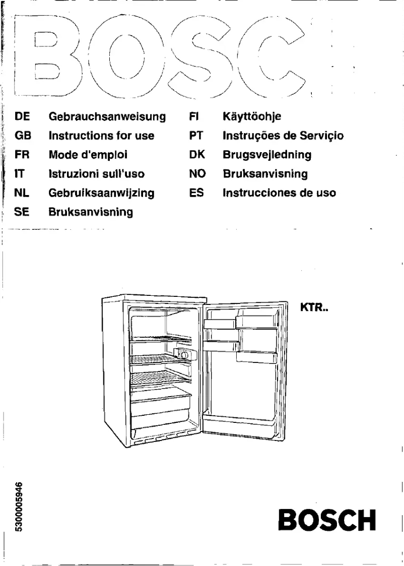 Page 1 de la notice Manuel utilisateur Bosch KTR1430