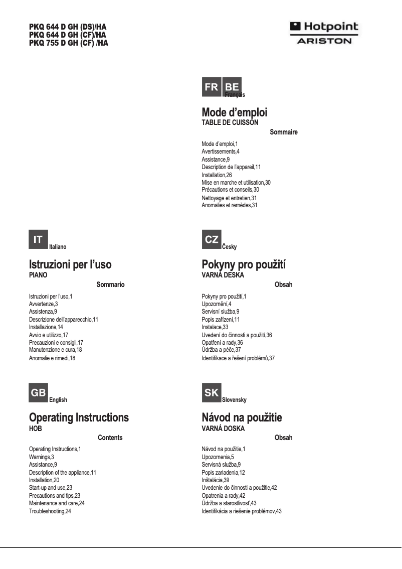 Image de la première page du manuel de l'appareil PKQ 755 D GH (CF)/HA