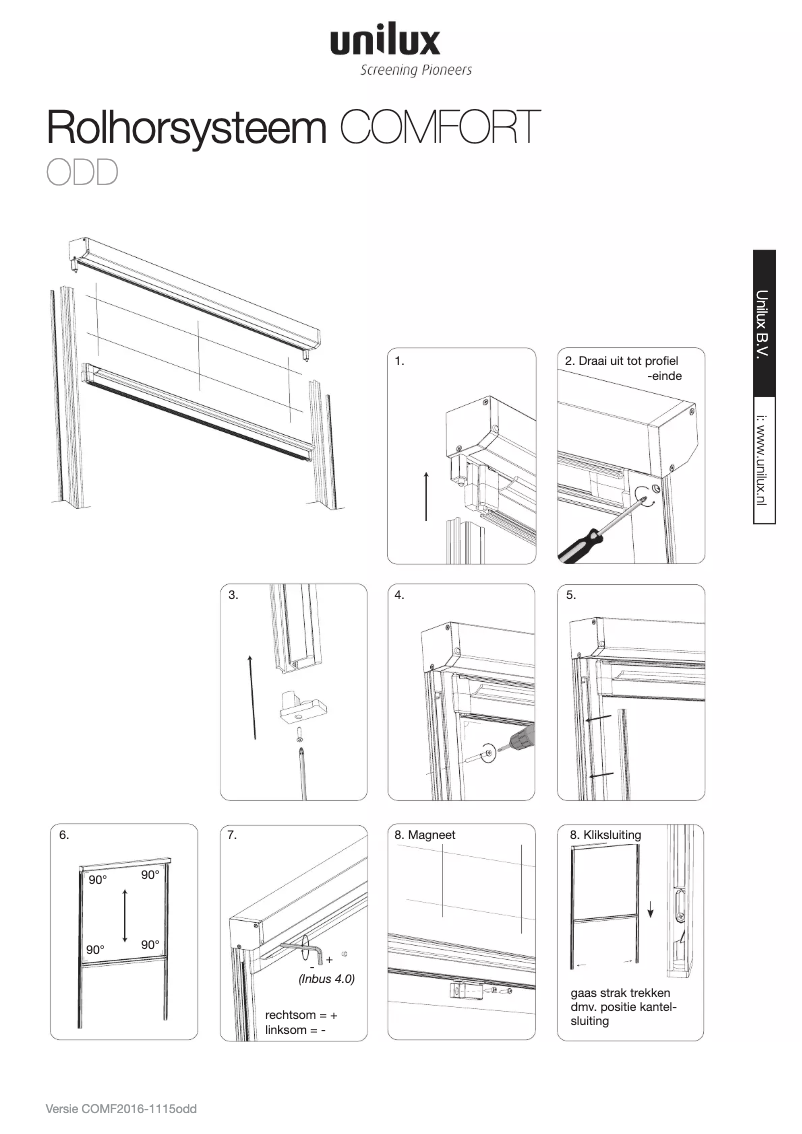 Page 1 de la notice Manuel utilisateur Unilux Comfort
