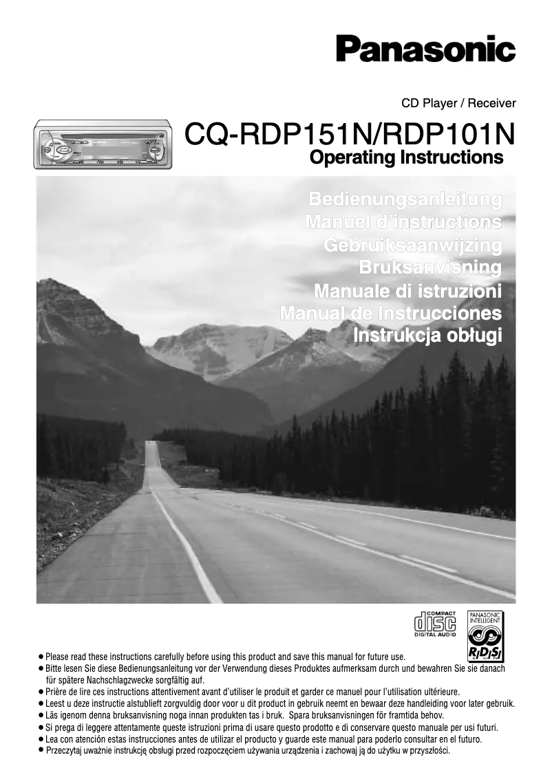 Page 1 de la notice Manuel utilisateur Panasonic CQ-RDP151