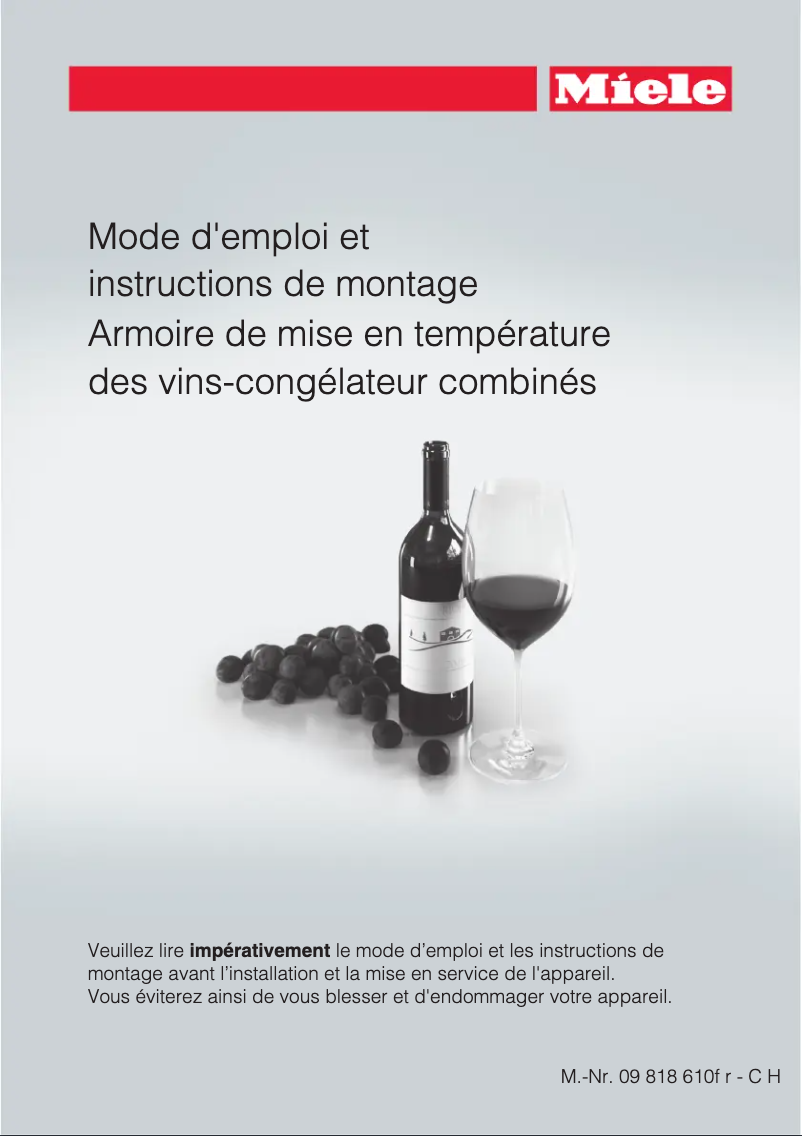 Page 1 de la notice Manuel utilisateur Miele KWTN 14826 SDE ed/cs-2