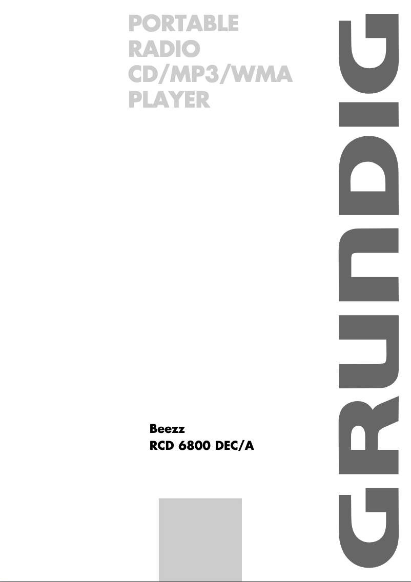 Image de la première page du manuel de l'appareil Beezz RCD 6800 DEC