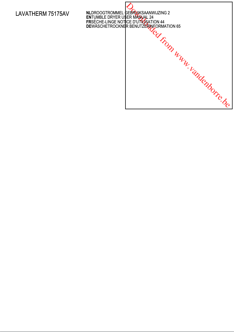 Page n°1 - Manuel utilisateur AEG T75175AV