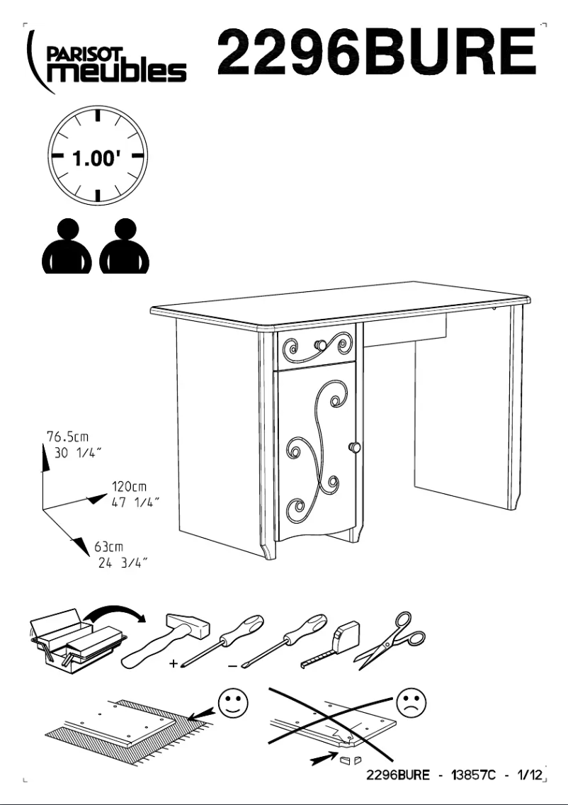 Page n°1 - Manuel utilisateur Parisot Alice 2296BURE