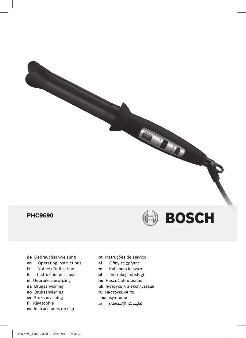 Page 1 de la notice Manuel utilisateur Bosch ProSalon G-curler PHC9690