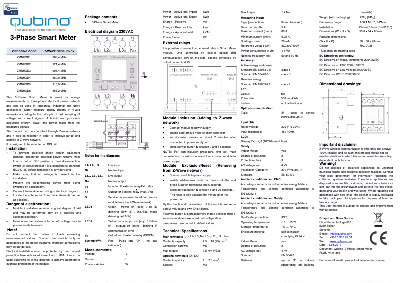 Page n°1 - Manuel utilisateur Qubino ZMNHXD5