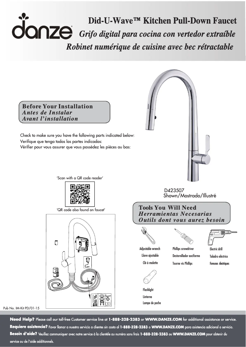 Page 1 de la notice Manuel utilisateur Danze D423507